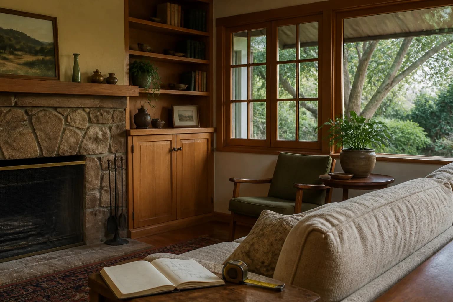 Warm interior of an older Southern California home
